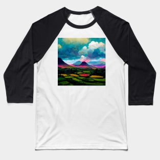 Psychedelic Irish Landscape Baseball T-Shirt